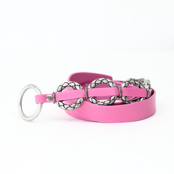 Antoniazzi Firenze Women Leather Large Belt New Italian Pink made in Italy